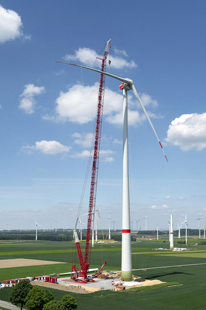 LR 1800-1.0: Ersteinsatz bei Windkraftmontage